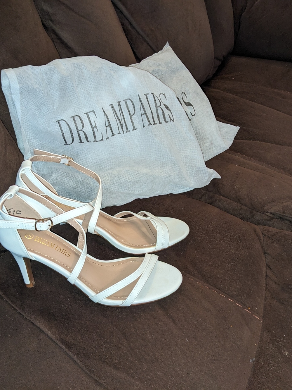 Dream Pairs White Strappy Stiletto Heels
